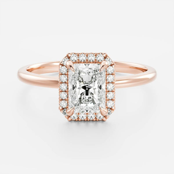 Halo Style-Radiant Lab Grown Diamond Engagement Ring - Solitaire-Oval Lab Grown Diamond Engagement Ring