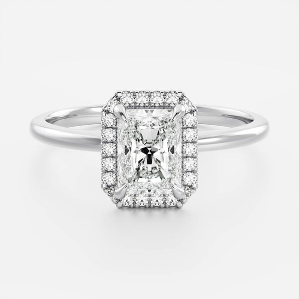 Halo Style-Radiant Lab Grown Diamond Engagement Ring - Solitaire-Oval Lab Grown Diamond Engagement Ring