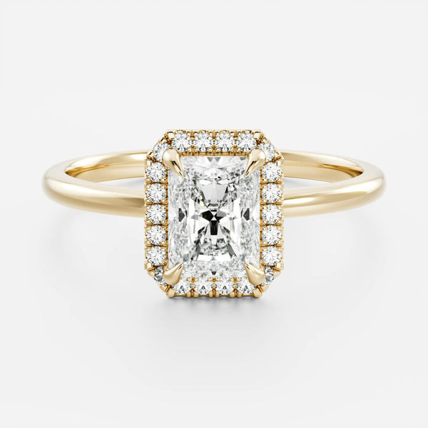 Halo Style-Radiant Lab Grown Diamond Engagement Ring - Solitaire-Oval Lab Grown Diamond Engagement Ring