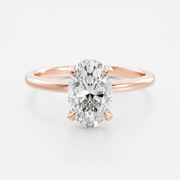 Solitaire-Oval Lab Grown Diamond Engagement Ring - Solitaire-Oval Lab Grown Diamond Engagement Ring
