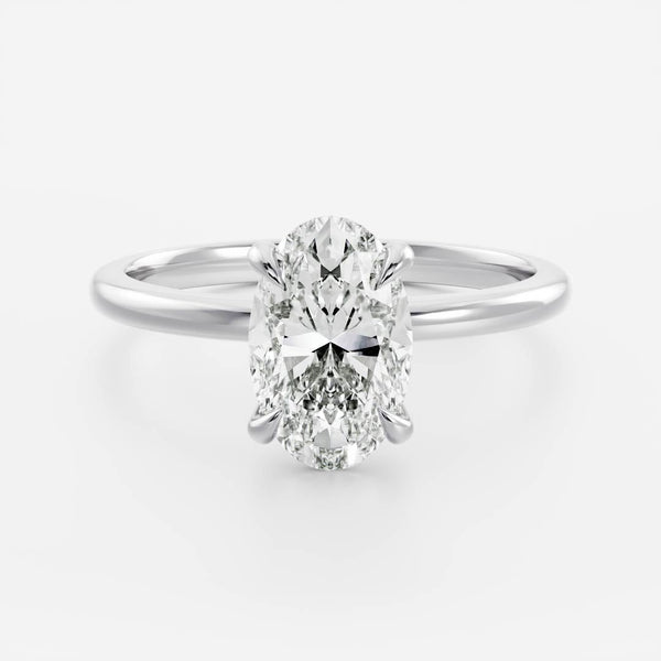 Solitaire- 2.3 CT Oval Moissanite Engagement Ring - Solitaire- 2.3 CT Oval Moissanite Engagement Ring
