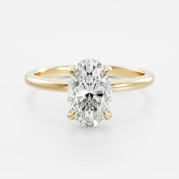 Solitaire Style-Oval Lab Grown Diamond Engagement Ring - Solitaire-Oval Lab Grown Diamond Engagement Ring