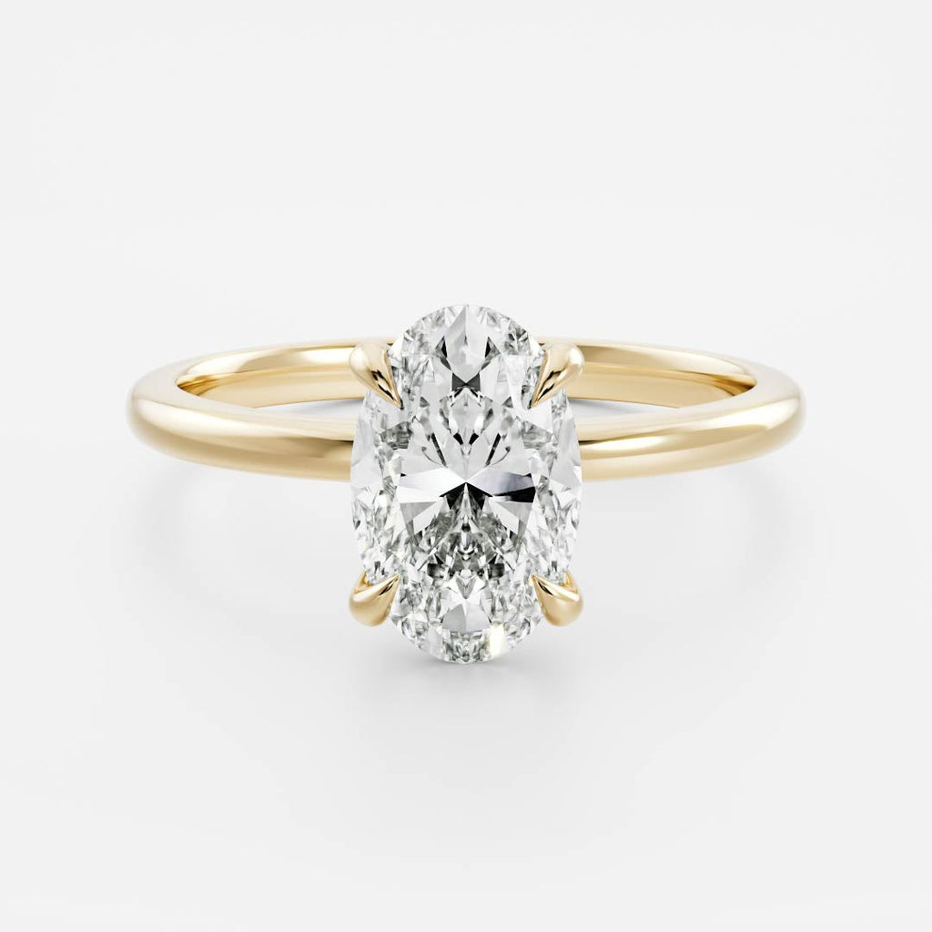 Solitaire- 1.5 CT Oval Moissanite Engagement Ring