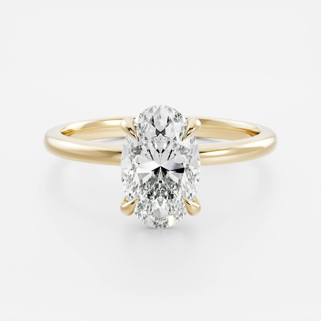 Solitaire- 1.5 CT Oval Moissanite Engagement Ring
