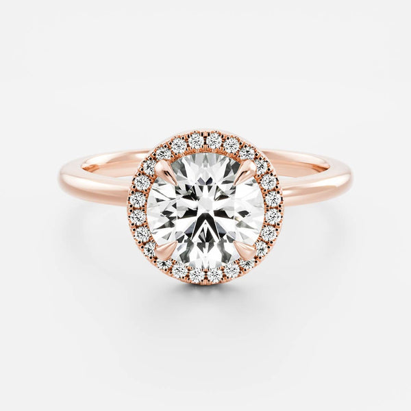 Halo-Round Lab Grown Diamond Engagement Ring - Solitaire-Oval Lab Grown Diamond Engagement Ring