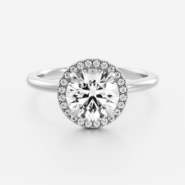 Halo- 1.8 CT Round Moissanite Engagement Ring - Solitaire- 1.0 CT Oval Moissanite Engagement Ring