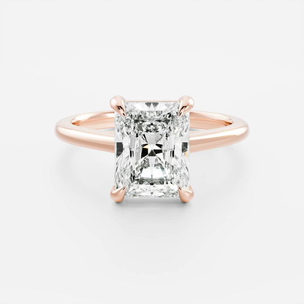 Solitaire & Cathedral-Radiant Lab Grown Diamond Engagement Ring - Solitaire-Oval Lab Grown Diamond Engagement Ring