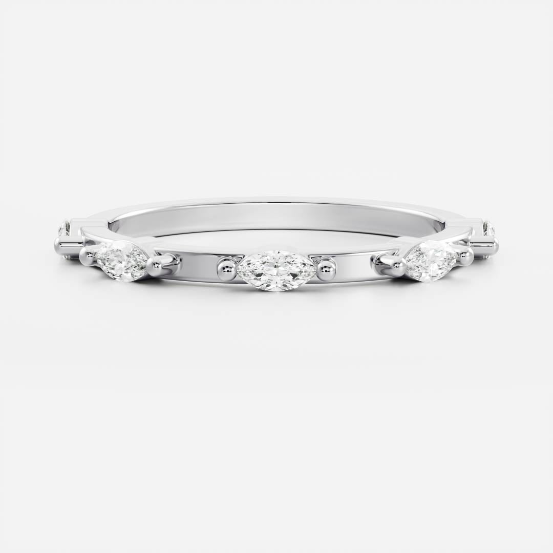 Half Eternity- 0.20 CT Oval Moissanite Wedding Band