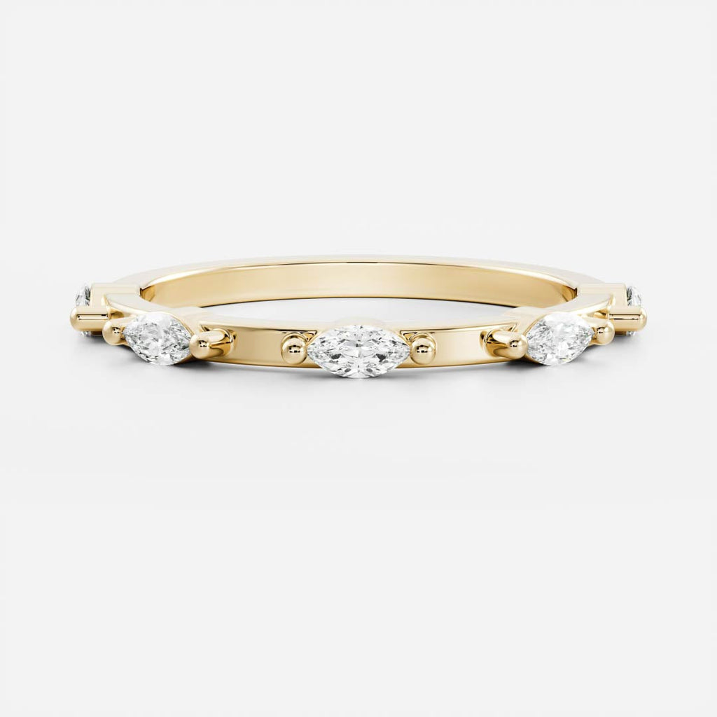 Half Eternity- 0.20 CT Oval Moissanite Wedding Band