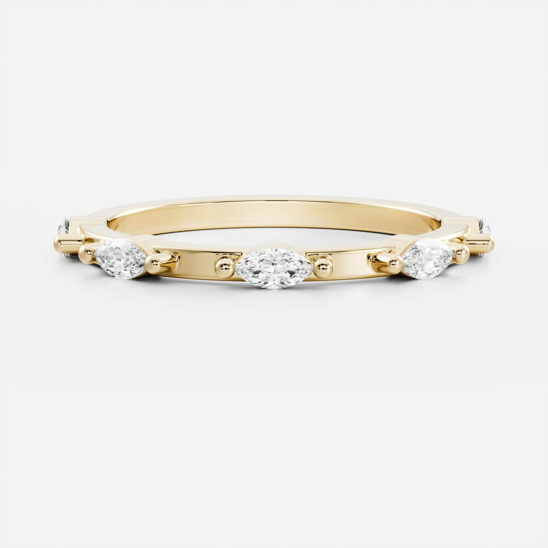 Half Eternity- 0.20 CT Oval Moissanite Wedding Band