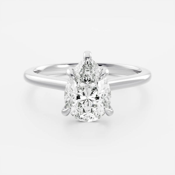 Solitaire Cathedral-Pear Lab Grown Diamond Engagement Ring - Solitaire-Oval Lab Grown Diamond Engagement Ring