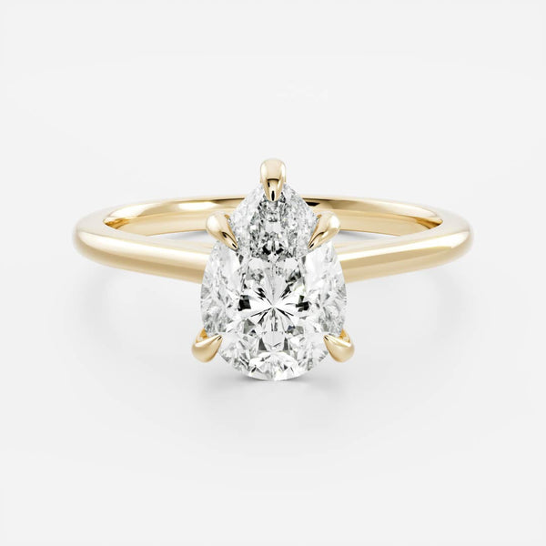 Solitaire Cathedral- 1.25 CT Pear Moissanite Engagement Ring - Solitaire- 1.0 CT Oval Moissanite Engagement Ring