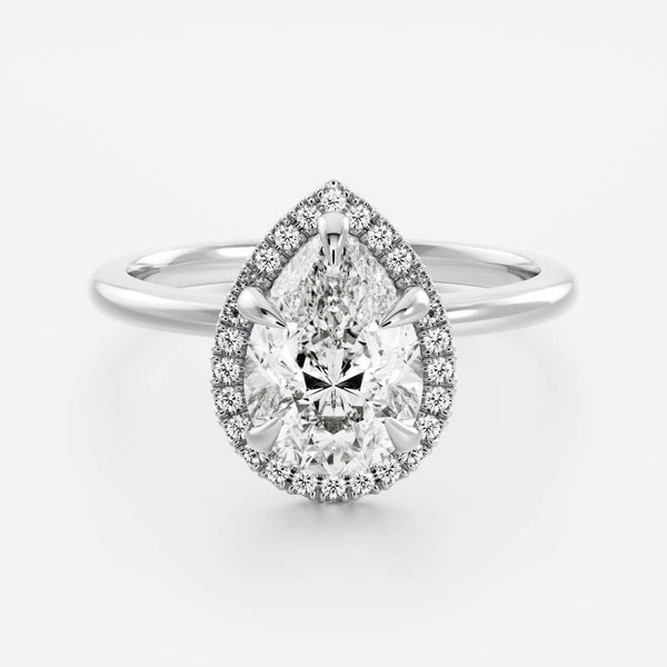 Halo-Pear Lab Grown Diamond Engagement Ring - Solitaire-Oval Lab Grown Diamond Engagement Ring