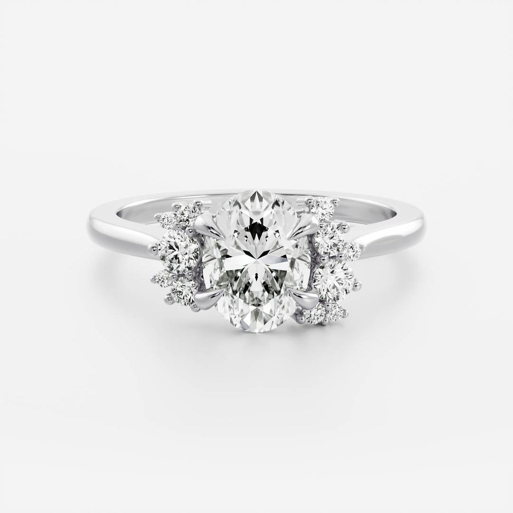 Solitaire- 1.0 CT Oval Moissanite Engagement Ring