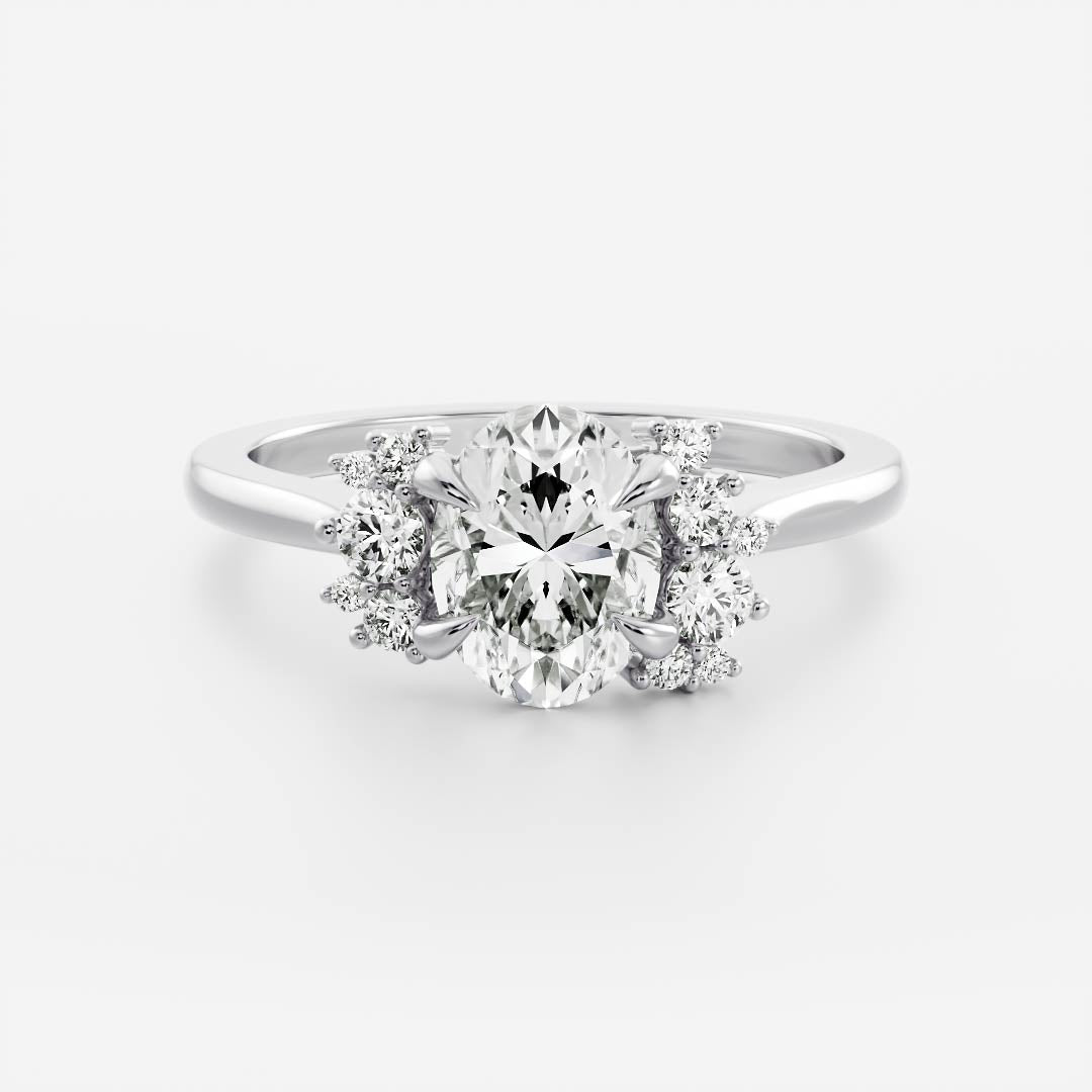 Solitaire- 1.0 CT Oval Moissanite Engagement Ring