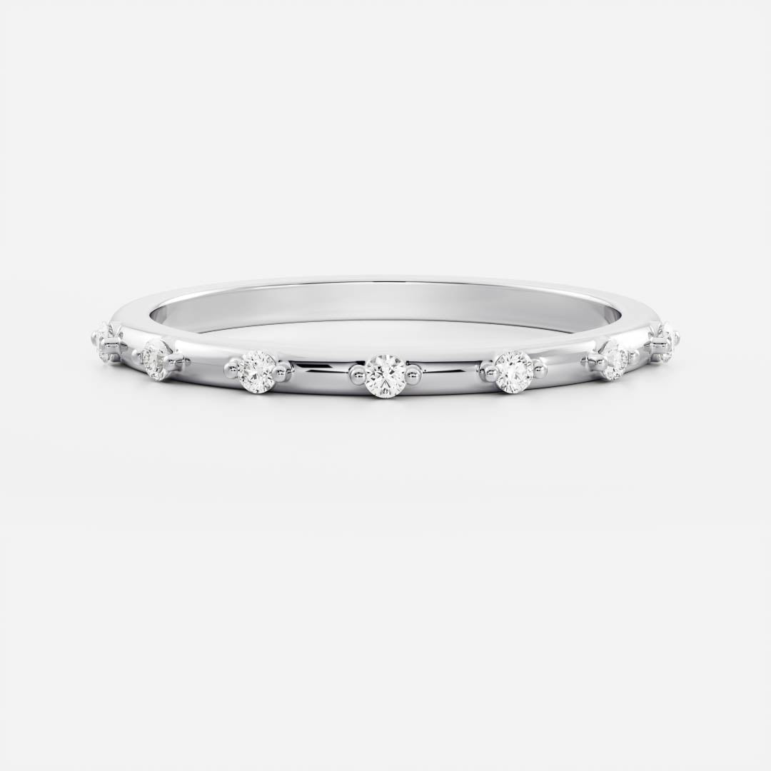 Half Eternity- 0.20 CT Oval Moissanite Wedding Band
