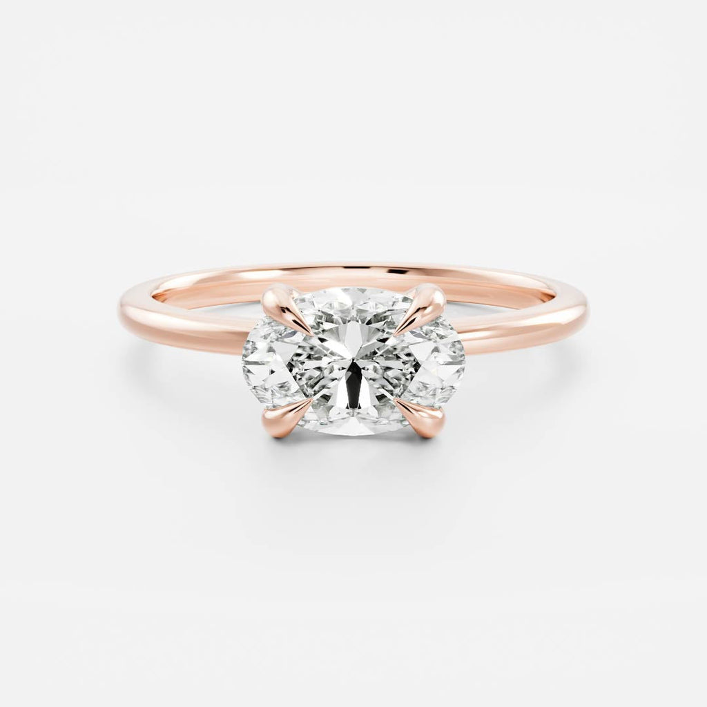 Solitaire- 1.0 CT Oval Moissanite Engagement Ring
