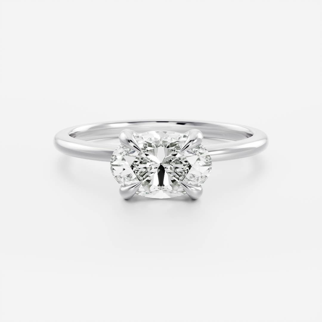 Solitaire- 1.0 CT Oval Moissanite Engagement Ring