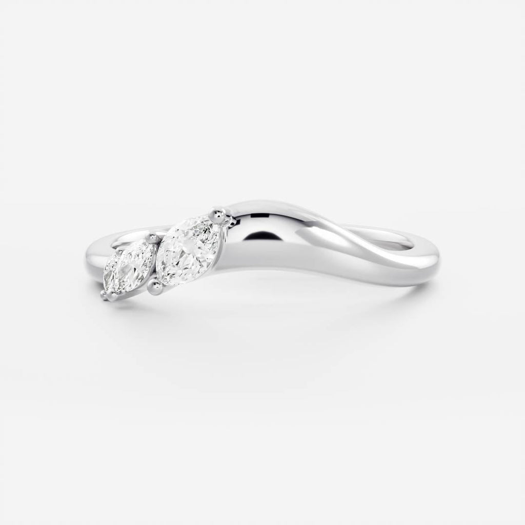 Half Eternity- 0.20 CT Oval Moissanite Wedding Band