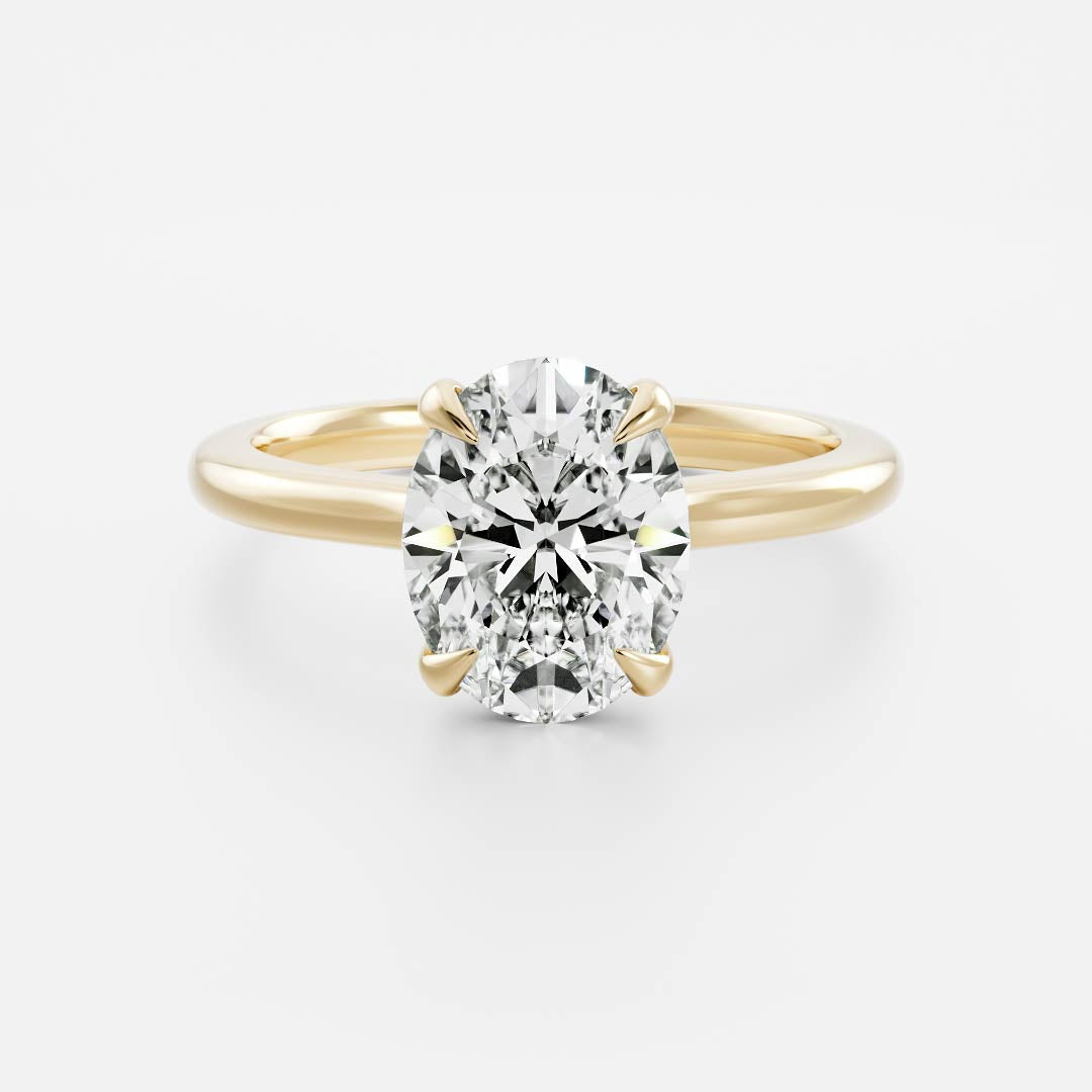 Solitaire Low Profile- 1.5 CT Oval Moissanite Engagement Ring
