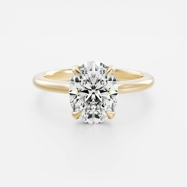 Solitaire Low Profile- 1.5 CT Oval Moissanite Engagement Ring - Solitaire Low Profile- 1.5 CT Oval Moissanite Engagement Ring