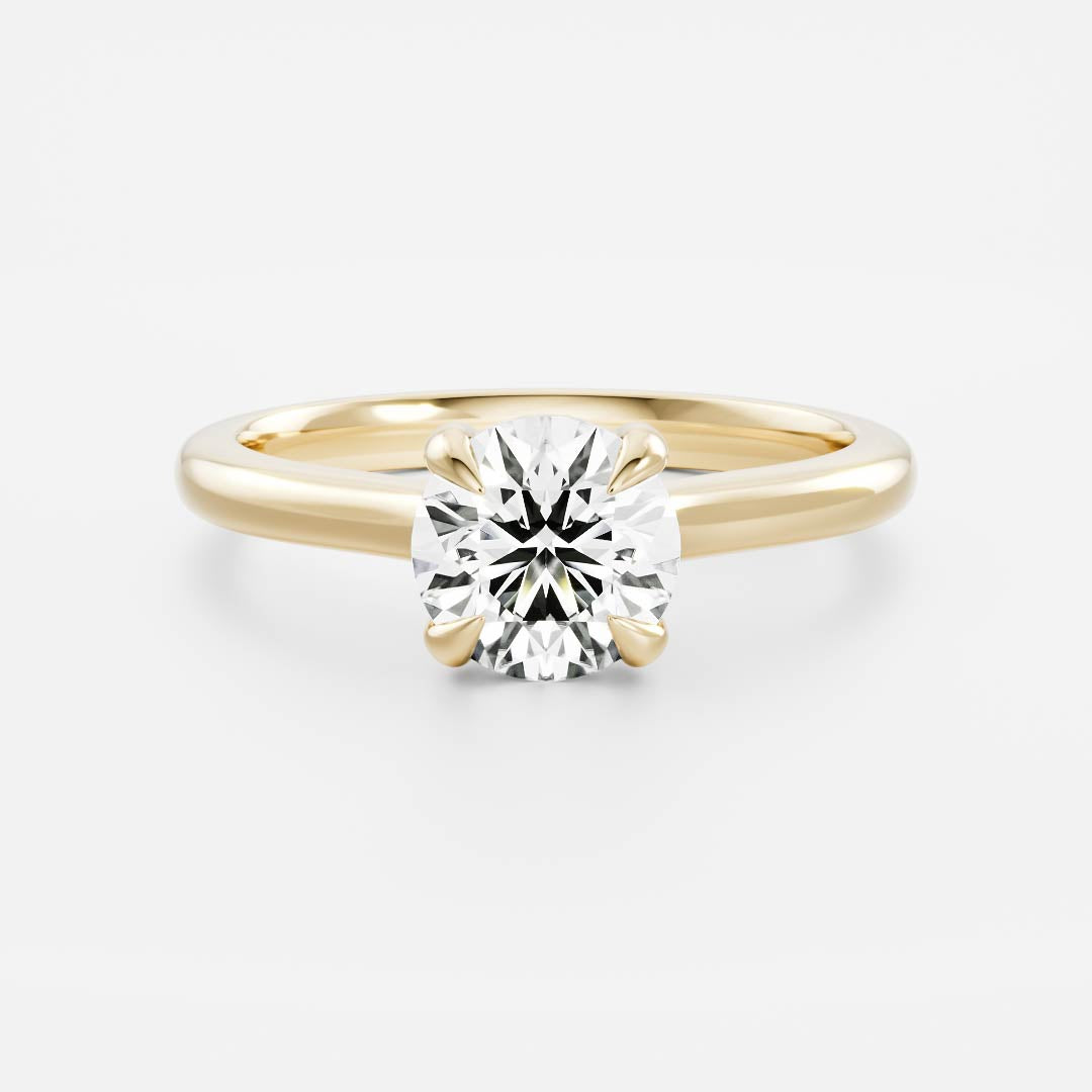 Solitaire Cathedral- 1.5 CT Round Moissanite Engagement Ring