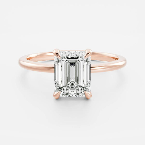 Solitaire-Emerald Lab Grown Diamond Engagement Ring - Solitaire-Oval Lab Grown Diamond Engagement Ring