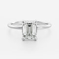 Hidden Halo- 2.2 CT Emerald Moissanite Engagement Ring