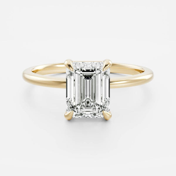 Solitaire-Emerald Lab Grown Diamond Engagement Ring - Solitaire-Oval Lab Grown Diamond Engagement Ring