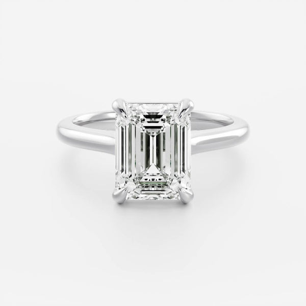 Solitaire & Cathedral-Emerald Lab Grown Diamond Engagement Ring - Solitaire-Oval Lab Grown Diamond Engagement Ring