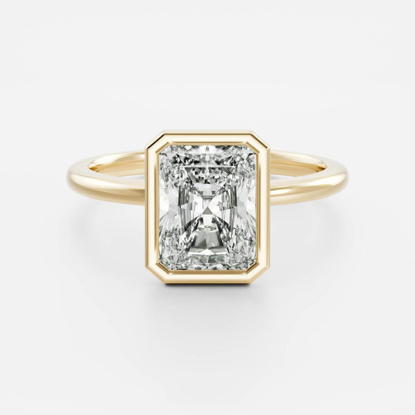 Solitaire Bezel & Cathedral-Radiant Lab Grown Diamond Engagement Ring - Solitaire-Oval Lab Grown Diamond Engagement Ring