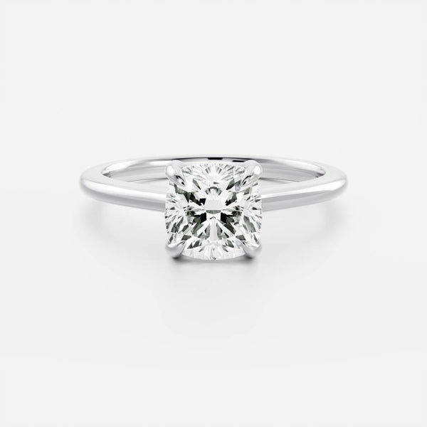 Solitaire Cathedral-Cushion Lab Grown Diamond Engagement Ring - Solitaire-Oval Lab Grown Diamond Engagement Ring