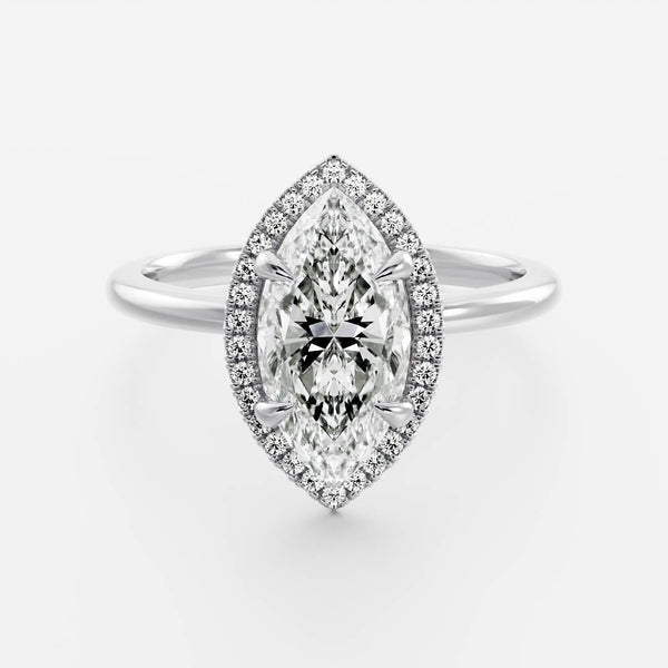 Halo Style-Marquise Lab Grown Diamond Engagement Ring - Solitaire-Oval Lab Grown Diamond Engagement Ring