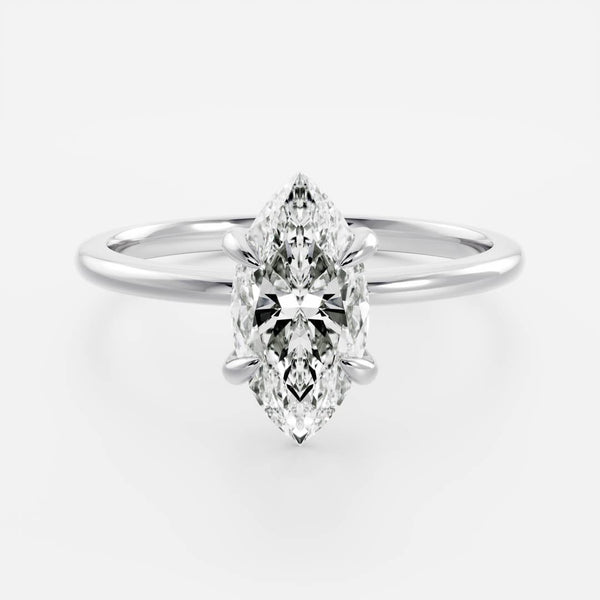 Solitaire-Marquise Lab Grown Diamond Engagement Ring - Solitaire-Oval Lab Grown Diamond Engagement Ring
