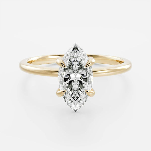 Solitaire Style-Marquise Lab Grown Diamond Engagement Ring - Solitaire-Oval Lab Grown Diamond Engagement Ring