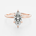 Solitaire Six Prong- 2.4 CT Marquise Moissanite Engagement Ring