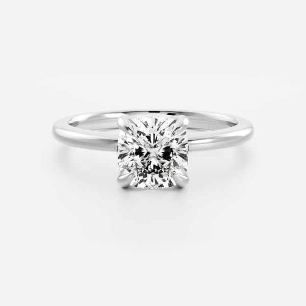 Solitaire-Cushion Lab Grown Diamond Engagement Ring - Solitaire-Oval Lab Grown Diamond Engagement Ring