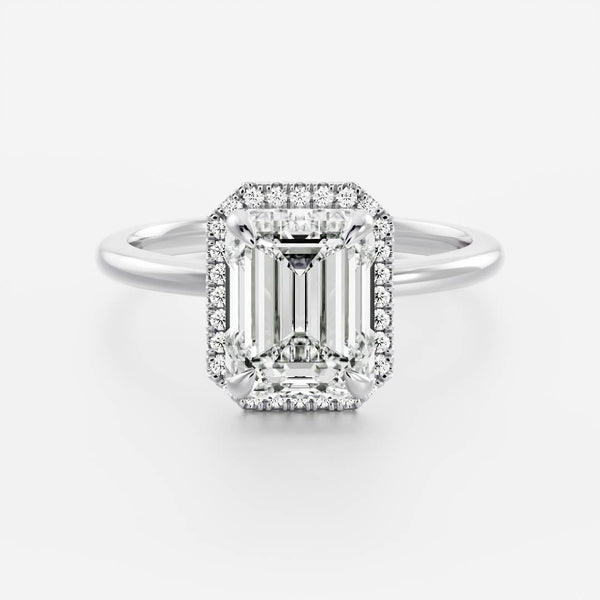 Halo- 2.2 CT Emerald Moissanite Engagement Ring - Solitaire- 1.0 CT Oval Moissanite Engagement Ring