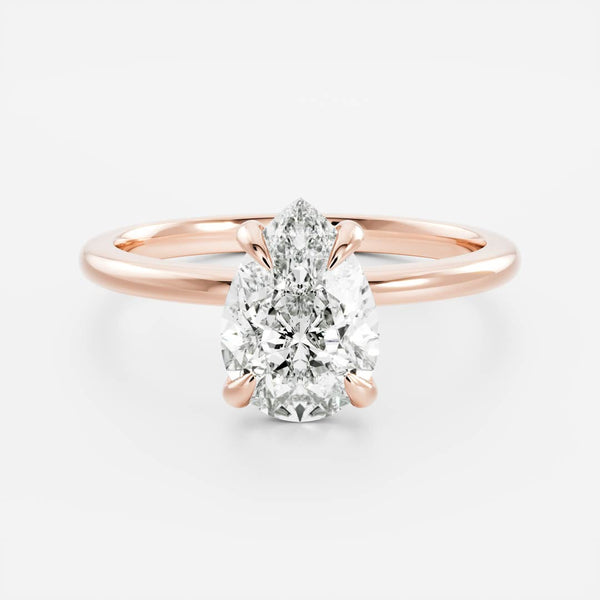 Solitaire-Pear Lab Grown Diamond Engagement Ring - Solitaire-Oval Lab Grown Diamond Engagement Ring