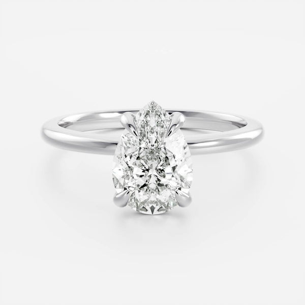 Solitaire-Pear Lab Grown Diamond Engagement Ring - Solitaire-Oval Lab Grown Diamond Engagement Ring