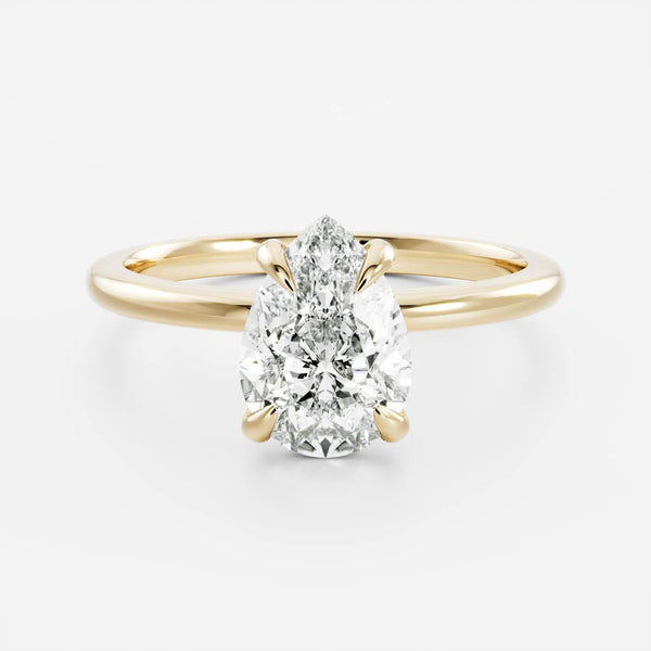 Solitaire-Pear Lab Grown Diamond Engagement Ring - Solitaire-Oval Lab Grown Diamond Engagement Ring