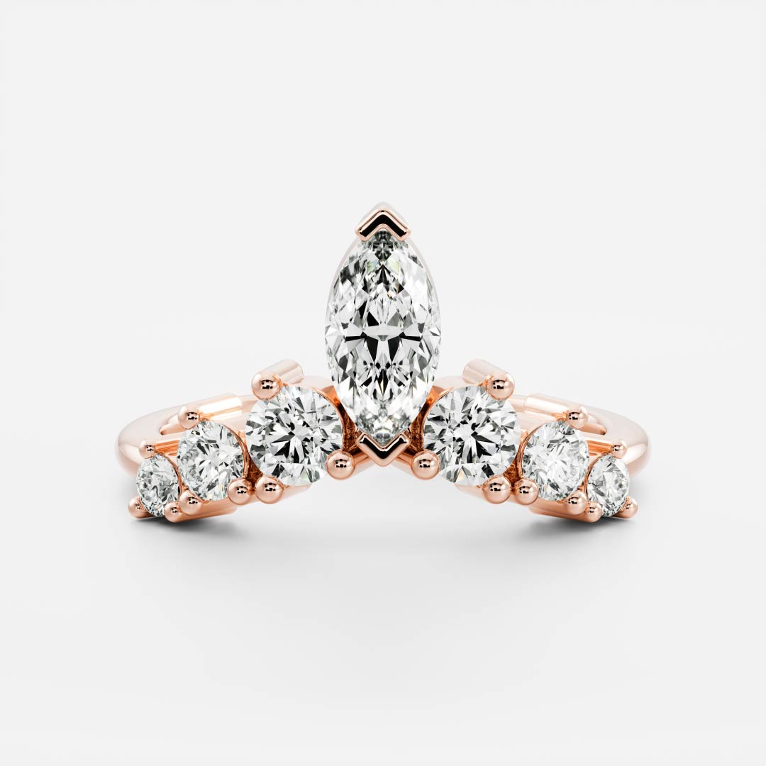 Half Eternity- 0.20 CT Oval Moissanite Wedding Band
