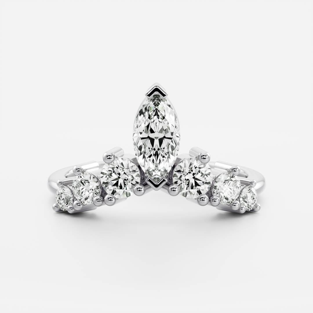 Half Eternity- 0.20 CT Oval Moissanite Wedding Band