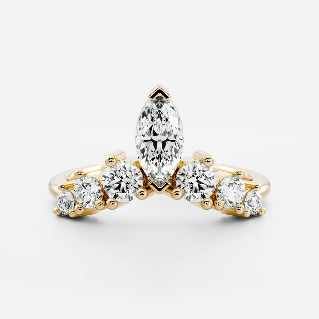 Half Eternity- 0.20 CT Oval Moissanite Wedding Band