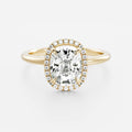 Halo-2.0 CT Elongated Cushion Moissanite Engagement Ring