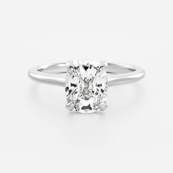 Solitaire & Cathedral-Elongated Cushion Lab Grown Diamond Engagement Ring - Solitaire-Oval Lab Grown Diamond Engagement Ring