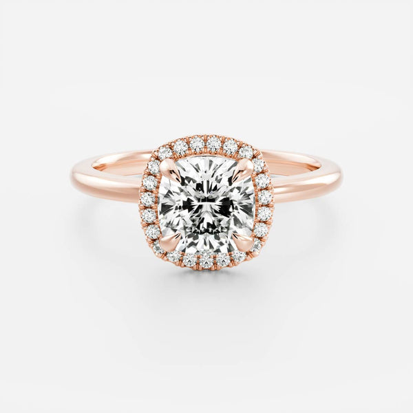 Halo Style-Cushion Lab Grown Diamond Engagement Ring - Solitaire-Oval Lab Grown Diamond Engagement Ring