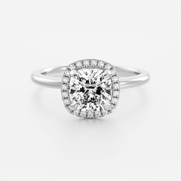 Halo Style-Cushion Lab Grown Diamond Engagement Ring - Solitaire-Oval Lab Grown Diamond Engagement Ring