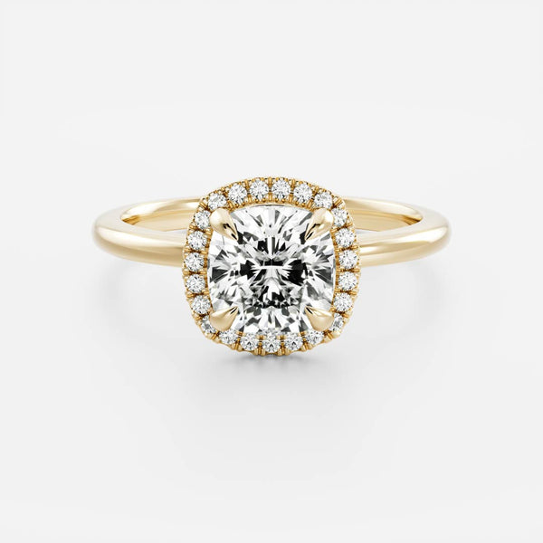 Halo Style-Cushion Lab Grown Diamond Engagement Ring - Solitaire-Oval Lab Grown Diamond Engagement Ring