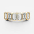 Half Eternity Bezel- 0.45 CT Emerald Moissanite Wedding Band